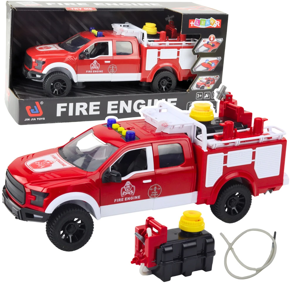 Lean Toys Gaisrinės mašina vaikams su vandens purškimo funkcija, 35 cm