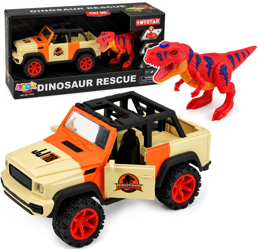 Samochód Visureigis ir T‑Rex dinozauras 20.5 x 10.5 x 10.5 cm