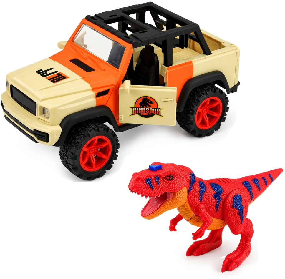 Samochód Visureigis ir T‑Rex dinozauras 20.5 x 10.5 x 10.5 cm