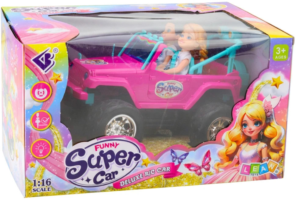 Lean Toys Nuotoliniu būdu valdomas automobilis rožinis 1:16