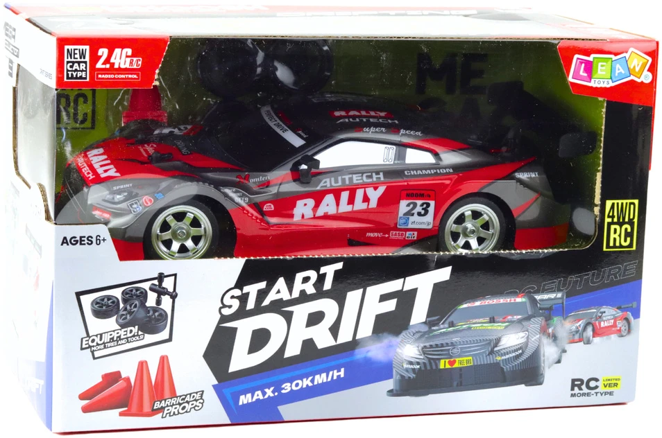 Lean Toys Nuotoliniu būdu valdomas lenktyninis automobilis su drift funkcija 1:16