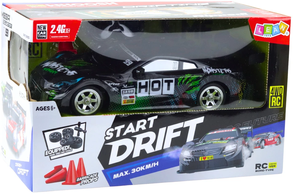 Lean Toys Nuotoliniu būdu valdomas lenktyninis RC automobilis 1:16, 30 km/h