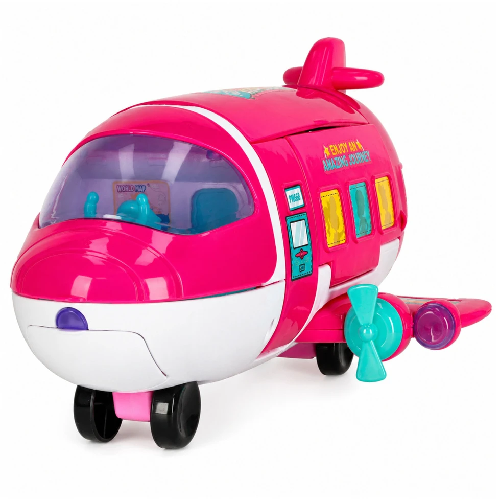 Lean Toys Sulankstomas keleivinis lėktuvas rožinis