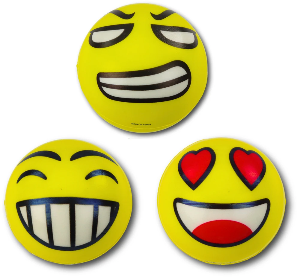 Lean Toys Linksmas geltonas kamuoliukas su emocijomis, 10 cm