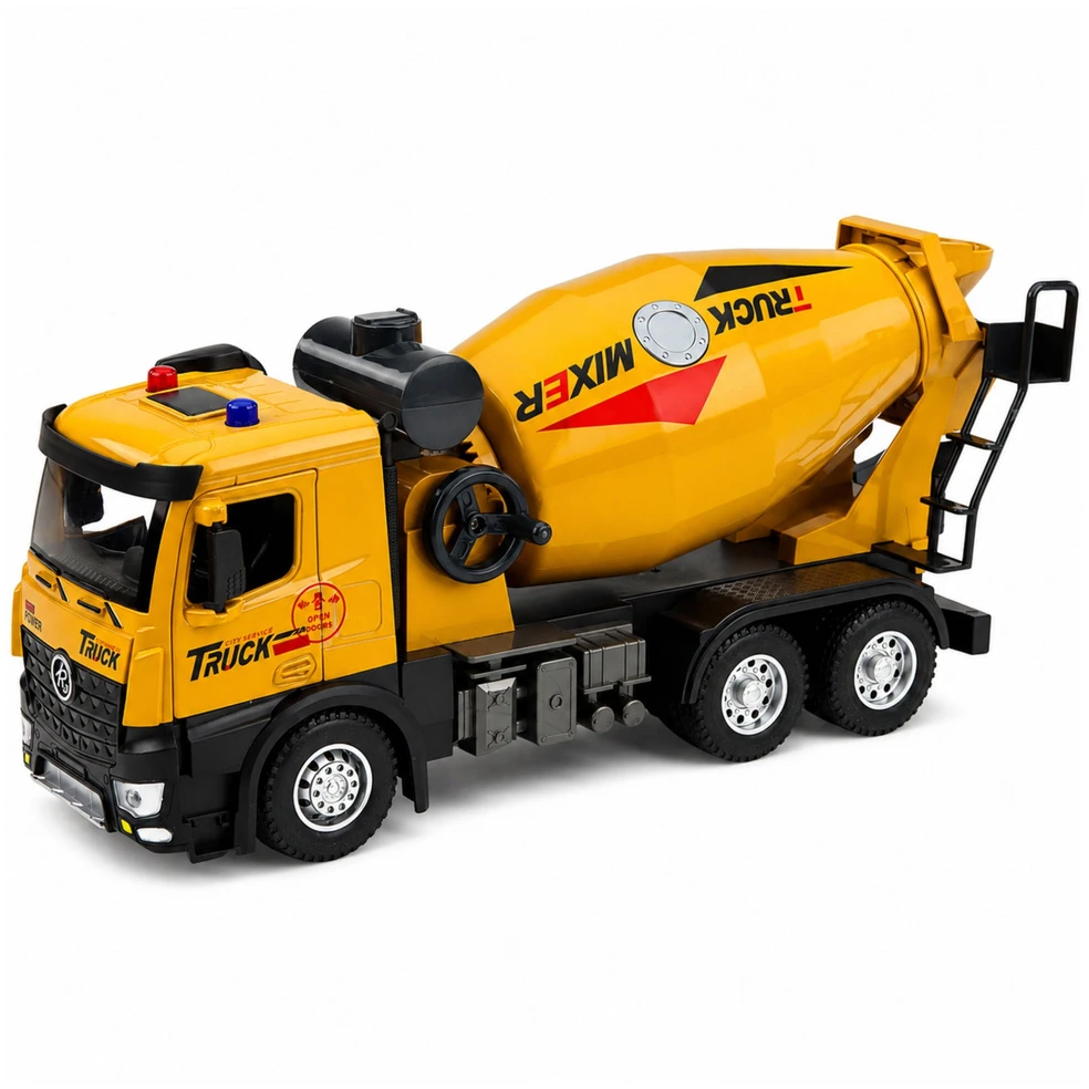 Lean Toys Žaislinė betono maišyklė su šviesos ir garso efektais, 1:12, 34,5 × 16 × 10,5 cm