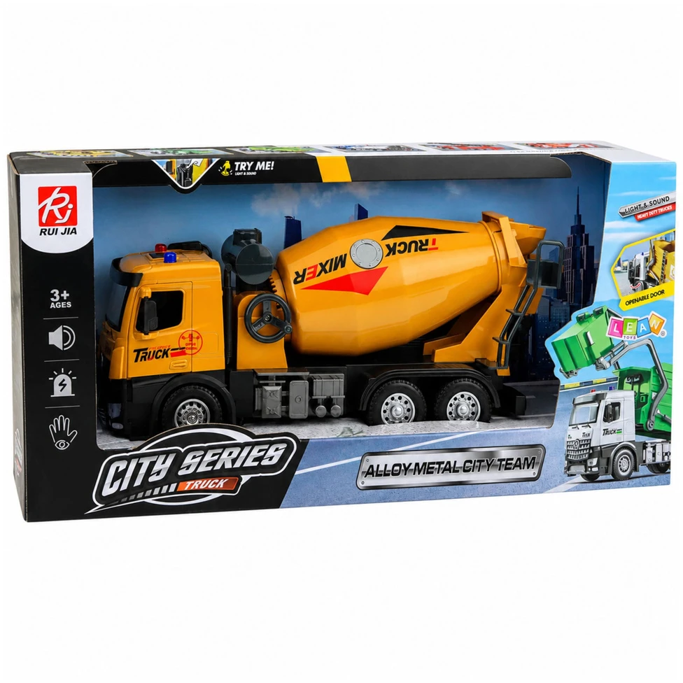 Lean Toys Žaislinė betono maišyklė su šviesos ir garso efektais, 1:12, 34,5 × 16 × 10,5 cm