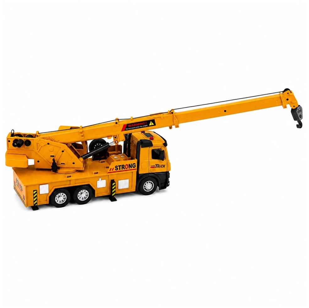 Lean Toys Žaislinis kranas su metaline kabina ir šviesos bei garso efektais, 1:12