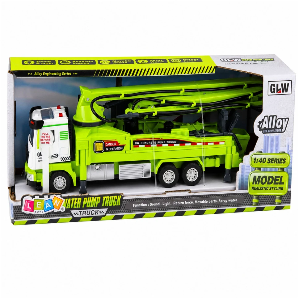 Lean Toys Žaislinis autocisternos modelis su šviesos ir garso efektais, 1:40