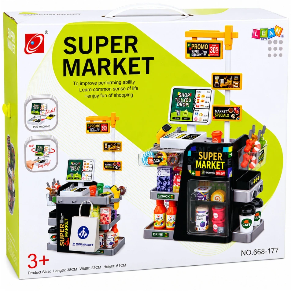 Lean Toys Supermarketas su kasos aparatu 65 vnt.