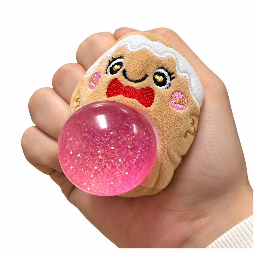 Lean Toys Minkštas spaudomas žaislas su blizgučiais, 8 × 7 cm