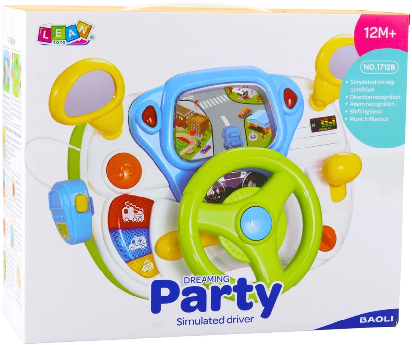 Lean Toys Vairavimo simuliatorius su šviesomis ir garsais, vaikštyne