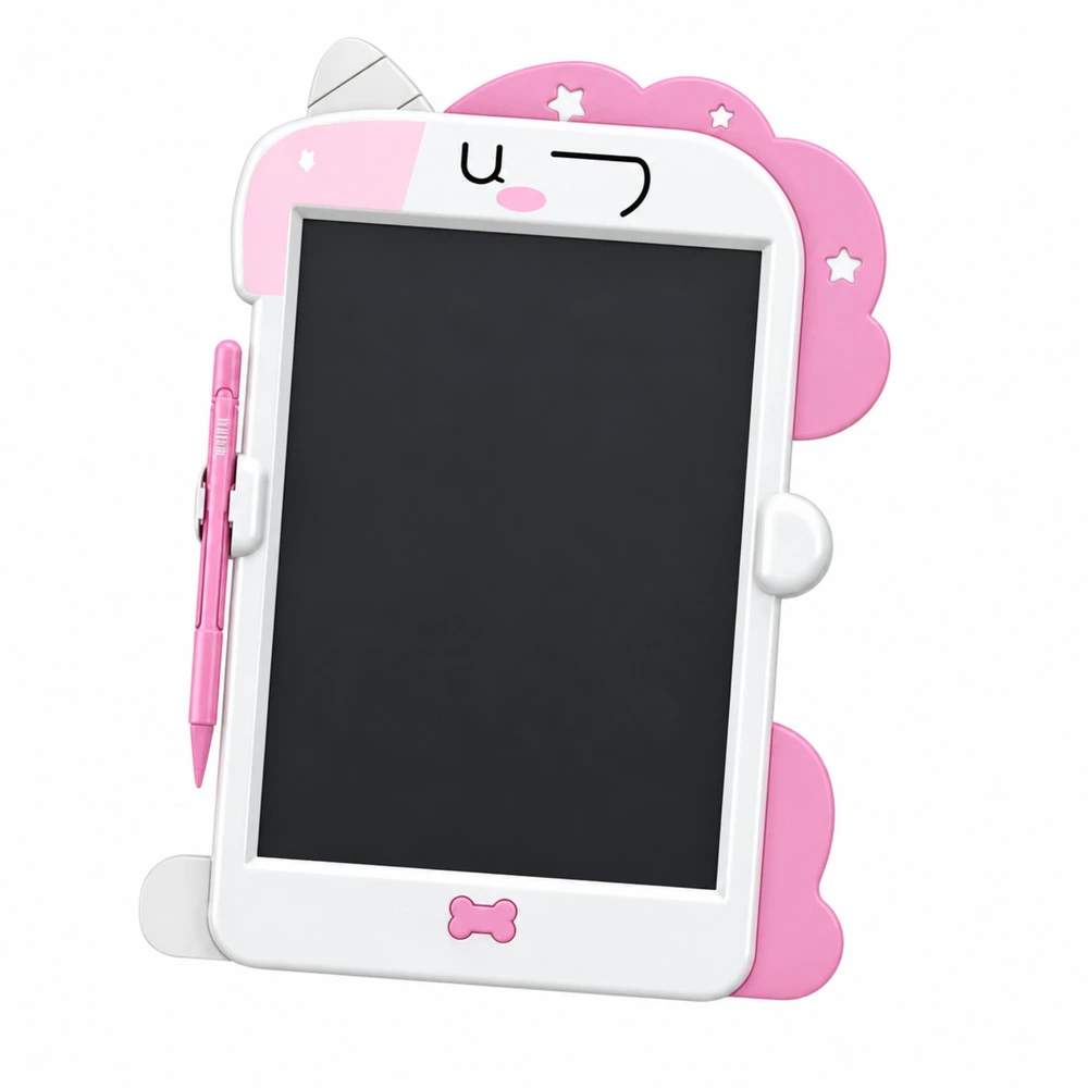 Lean Toys Piešimo lenta vienaragio formos su rašikliu ir LCD ekranu, 27.5x18 cm