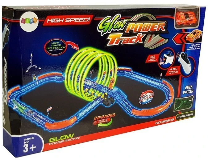 Lean Toys Lenktynių trasa su nuotoliniu būdu valdomu automobiliu, 105x67x23 cm