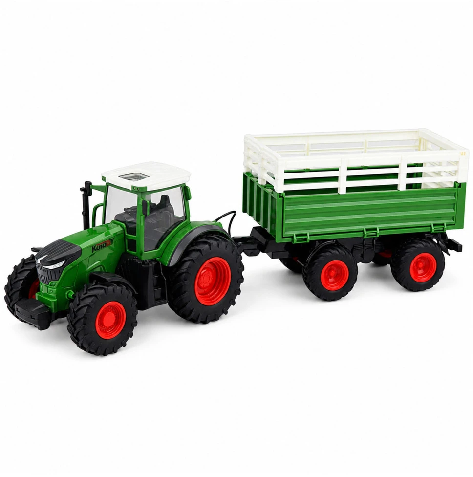 Lean Toys RC traktorius su priekaba 1:24