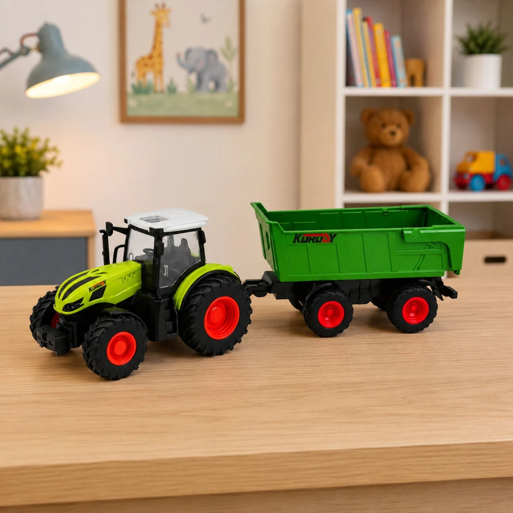 Lean Toys Traktorius su priekaba 1:24
