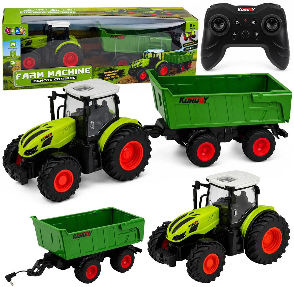 Lean Toys Traktorius su priekaba 1:24