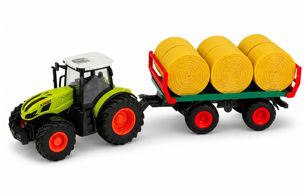 Lean Toys RC traktorius su priekaba 1:24
