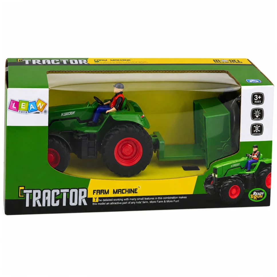 Lean Toys RC traktorius 1:24 su dėžine priekaba