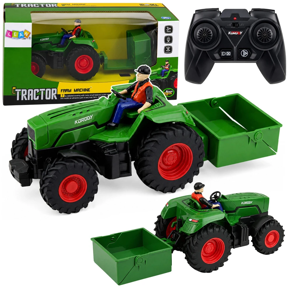 Lean Toys RC traktorius 1:24 su dėžine priekaba
