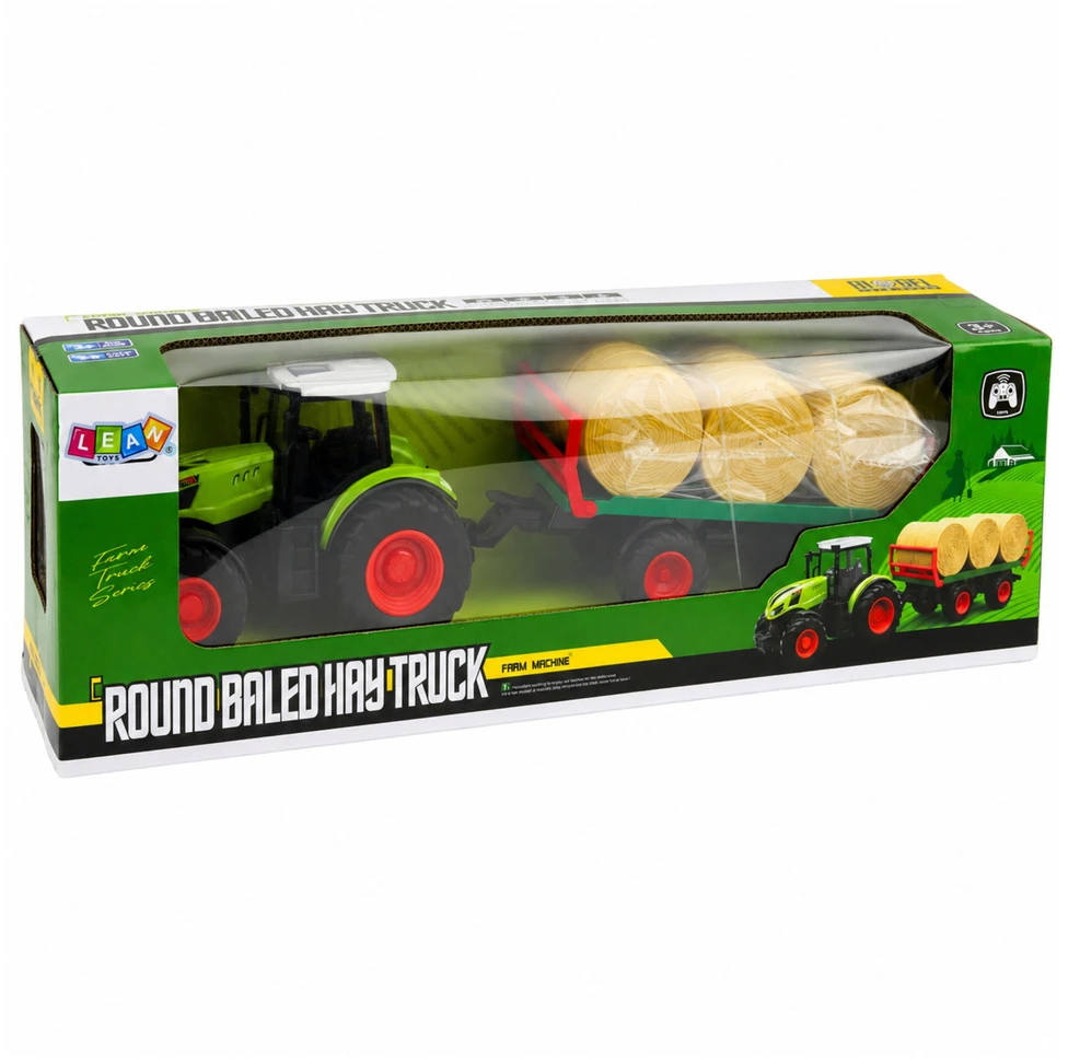 Lean Toys RC traktorius su priekaba 1:24