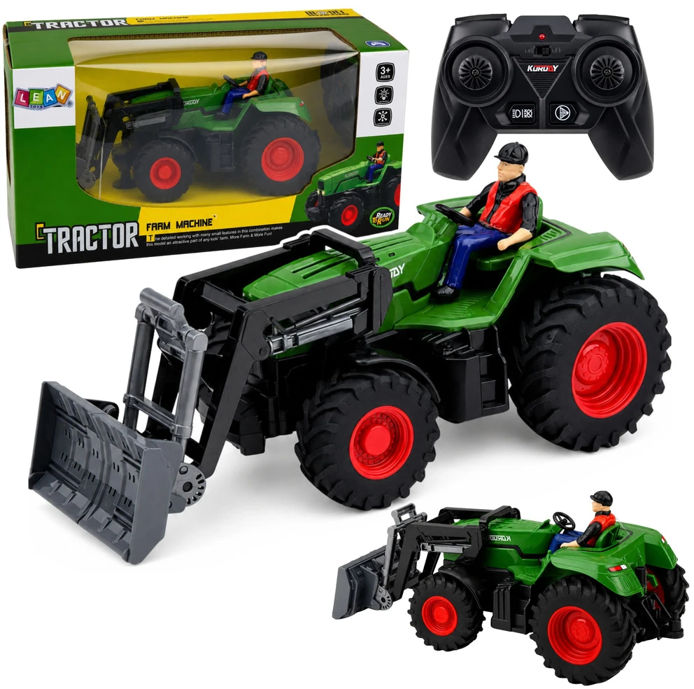Lean Toys Nuotoliniu būdu valdomas traktorius 1:24
