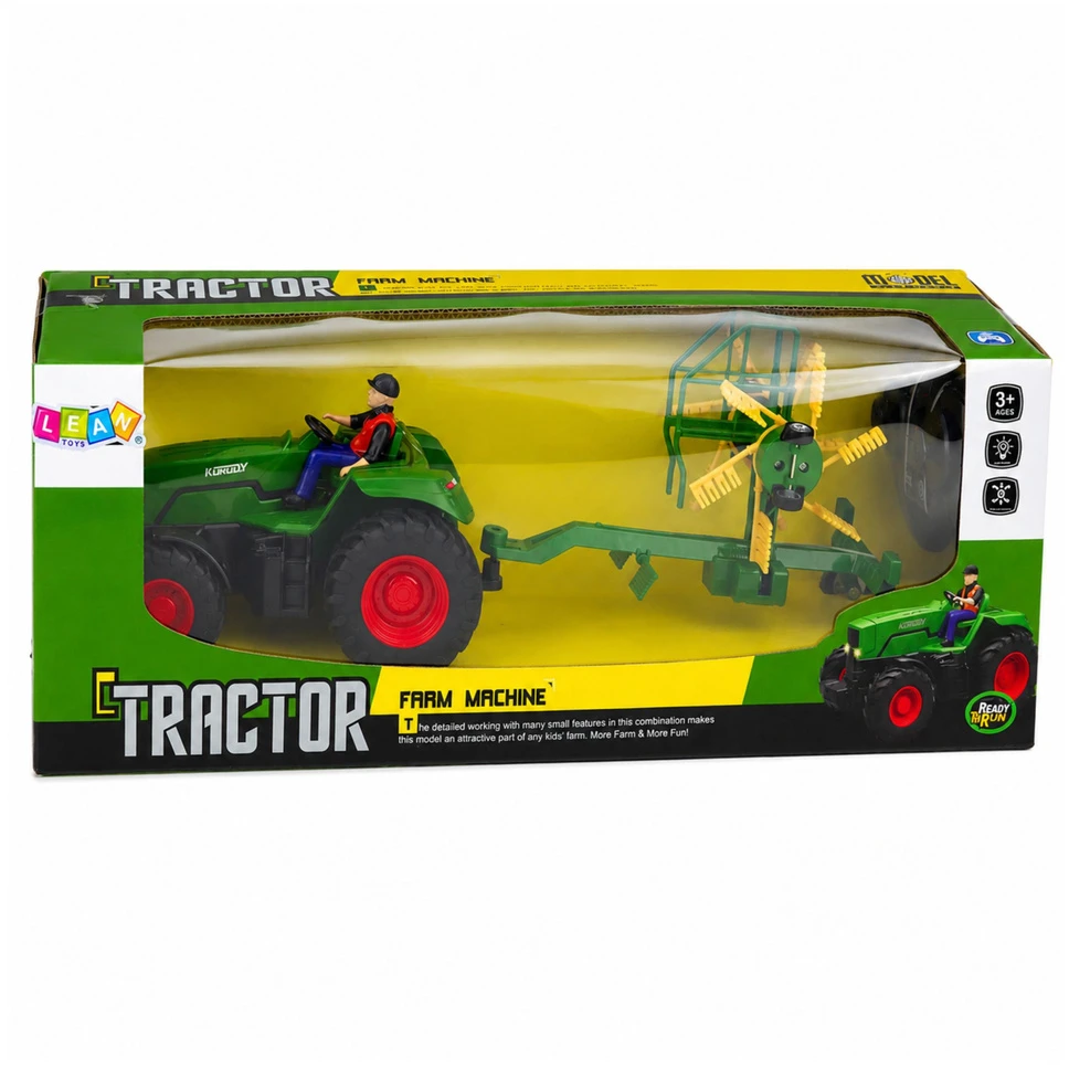 Lean Toys Nuotoliniu būdu valdomas ūkio traktorius 1:24