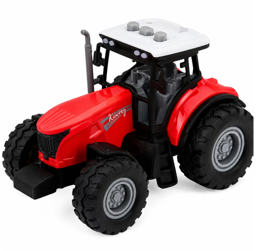 Lean Toys Traktorius su arklių priekaba 3 vnt.