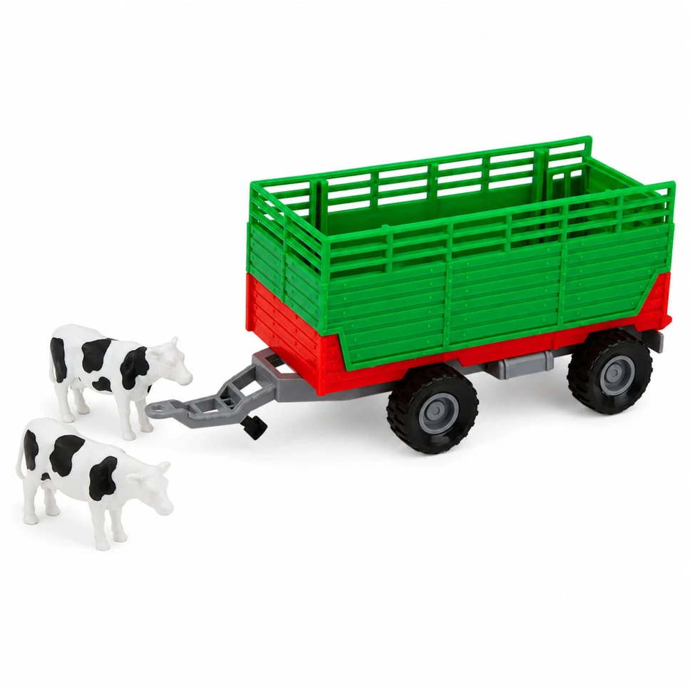 Lean Toys Traktorius su priekaba 4 vnt.