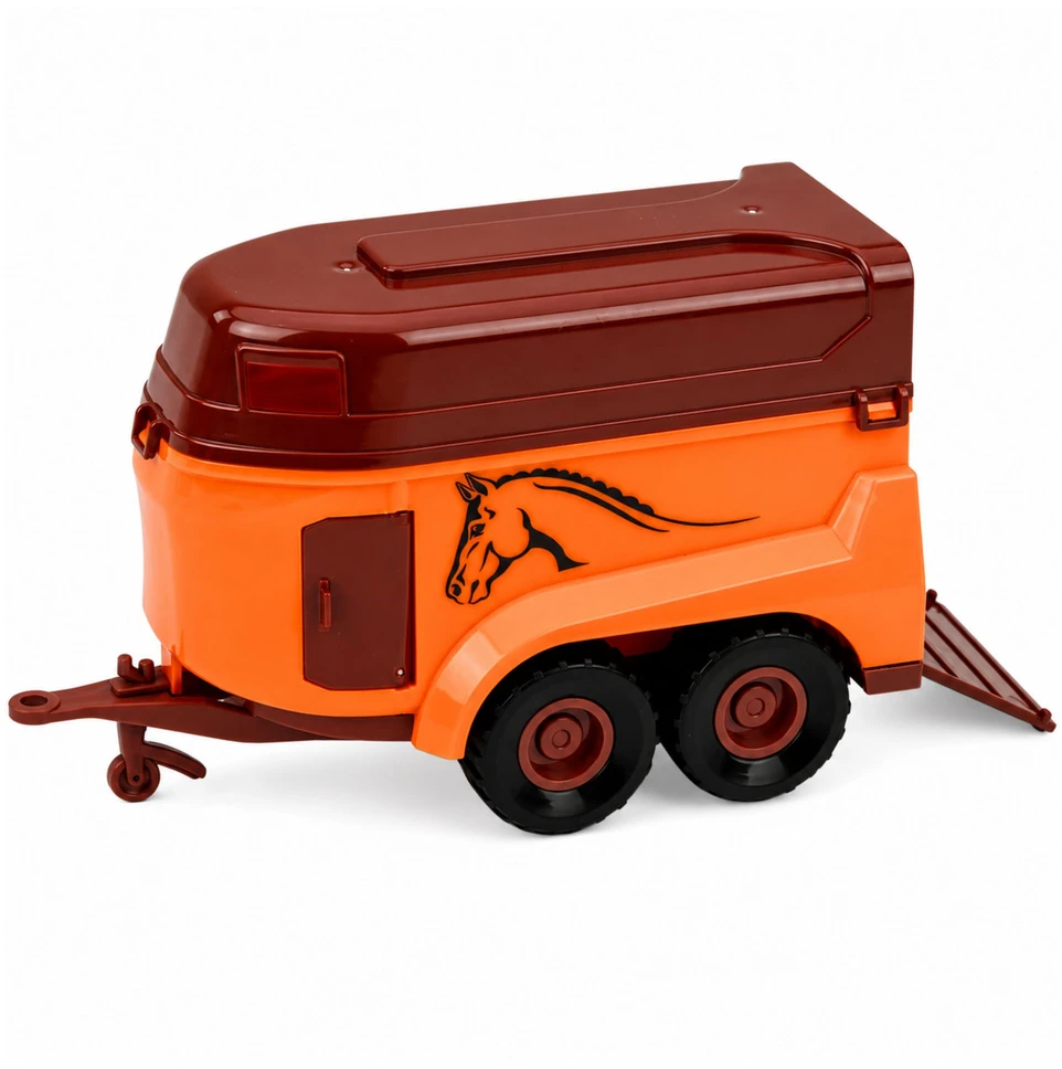 Lean Toys Traktorius su arklių priekaba 3 vnt.