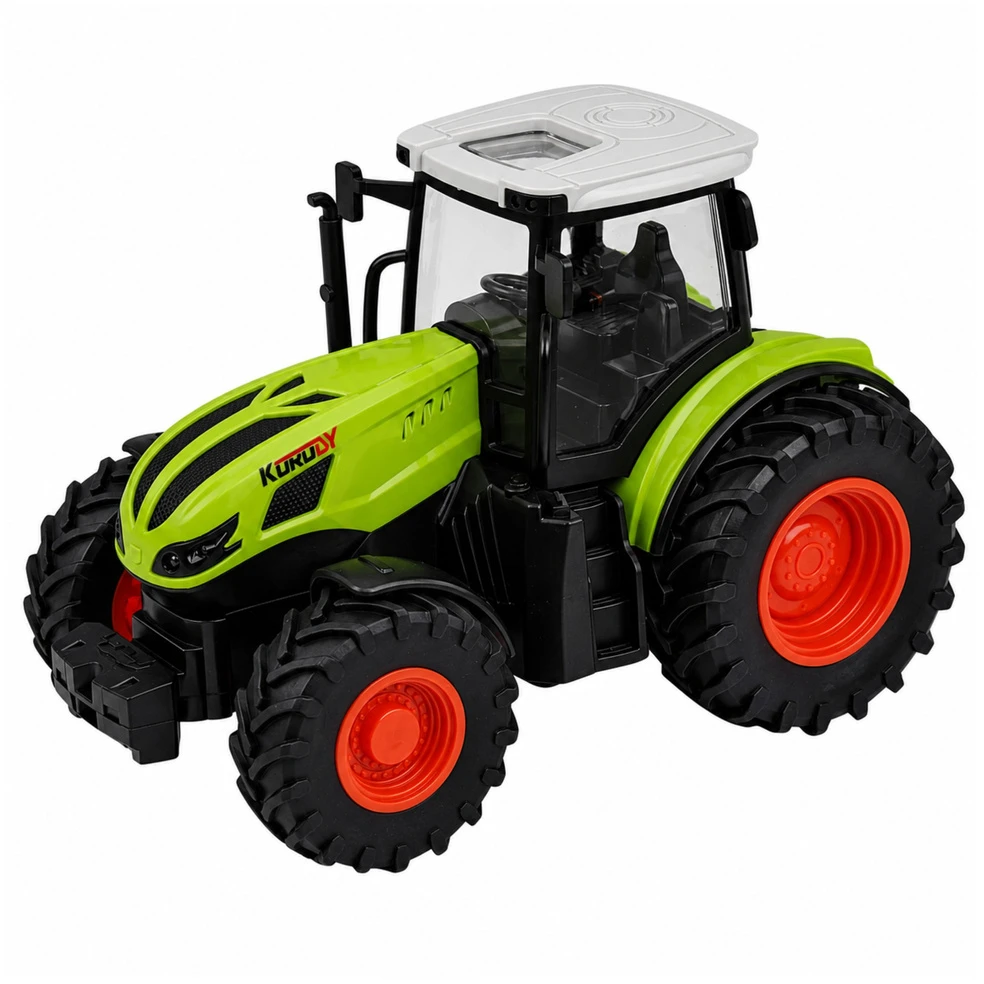 Lean Toys Nuotolinio valdymo traktorius su miško priekaba ir rąstų griebtuvu 1:24