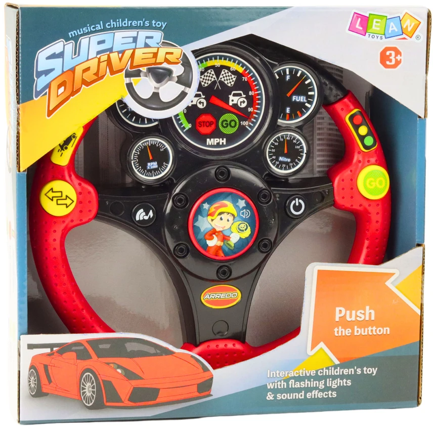 Lean Toys Vairas vaikams interaktyvus su šviesomis ir garsais