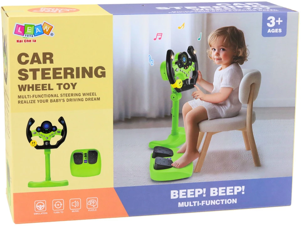 Lean Toys Vairas Interaktywna Na Stojaku Z Pedałami Światła Dźwięki Zielona