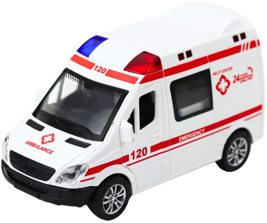 Wóz Policijos automobilis arba greitoji su šviesomis ir garsais, 14x8x7 cm