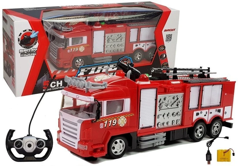 Wóz Nuotoliniu būdu valdomas gaisrinės automobilis, 30x12x10 cm