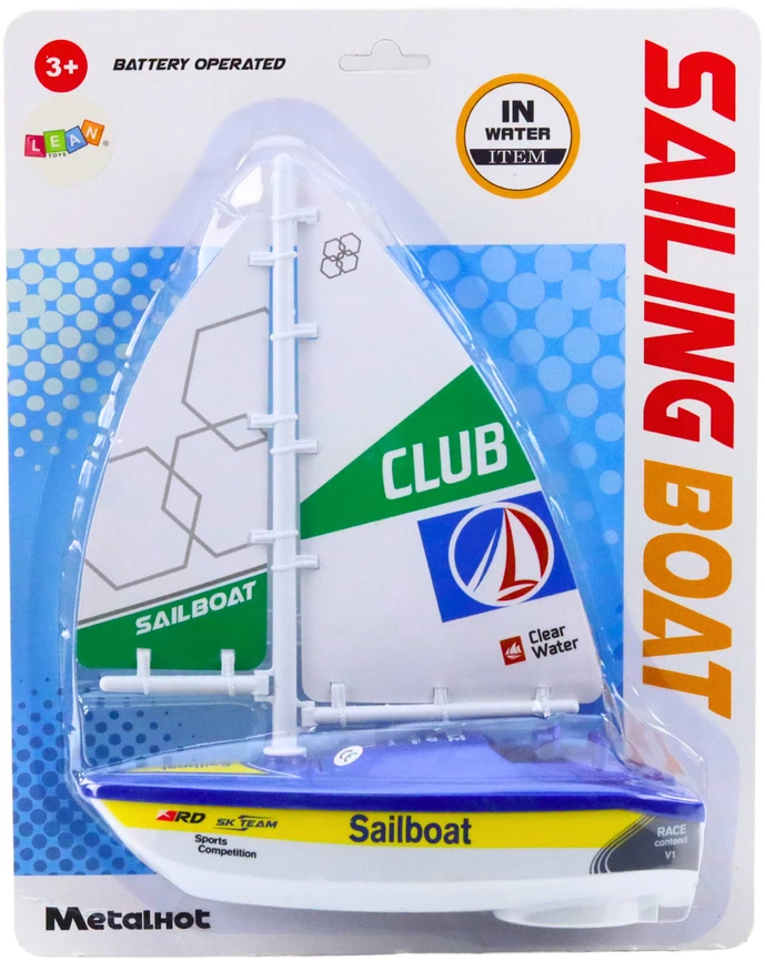 Lean Toys Vaikiška spalvota burinė valtis su baterijomis ir turbinos pavara