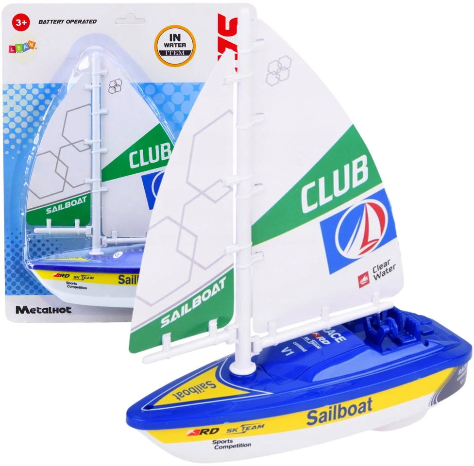 Lean Toys Vaikiška spalvota burinė valtis su baterijomis ir turbinos pavara