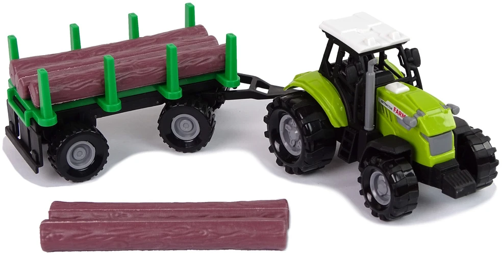 Lean Toys Žaislinis traktorius su priekaba, su garso efektais