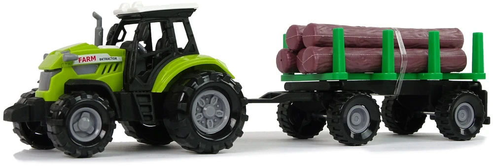 Lean Toys Žaislinis traktorius su priekaba, su garso efektais