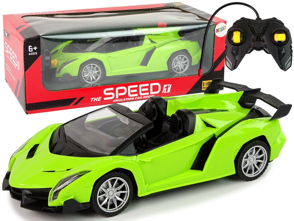 Zdalnie Nuotoliniu būdu valdomas automobilis Sports Car R/C 1:18, žalias