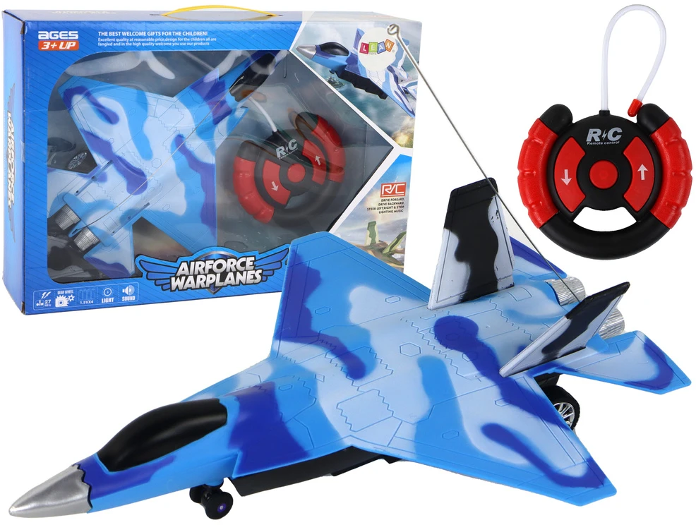 Zdalnie Naikintuvas su nuotolinio valdymo pultu su garsu sžir šviesa vaikams Lean Toys