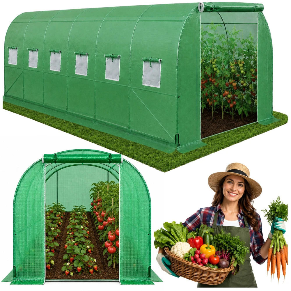 „Lean Garden“ folijos tunelinis šiltnamis daržovėms PRO rėmas 25 mm 12 x 3 x 2 m 36 m?
