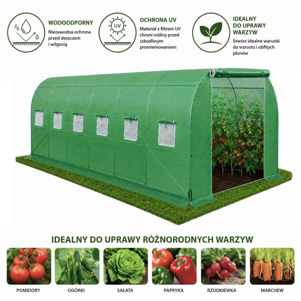 Lean Šiltnamis 8 x 3 x 2 m