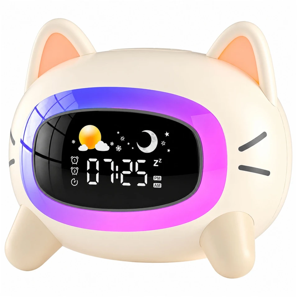 Lean Wielofunkcyjny Žadintuvas Laikrodis Elektroninis Lampka Nocna Trener Snu Kotek