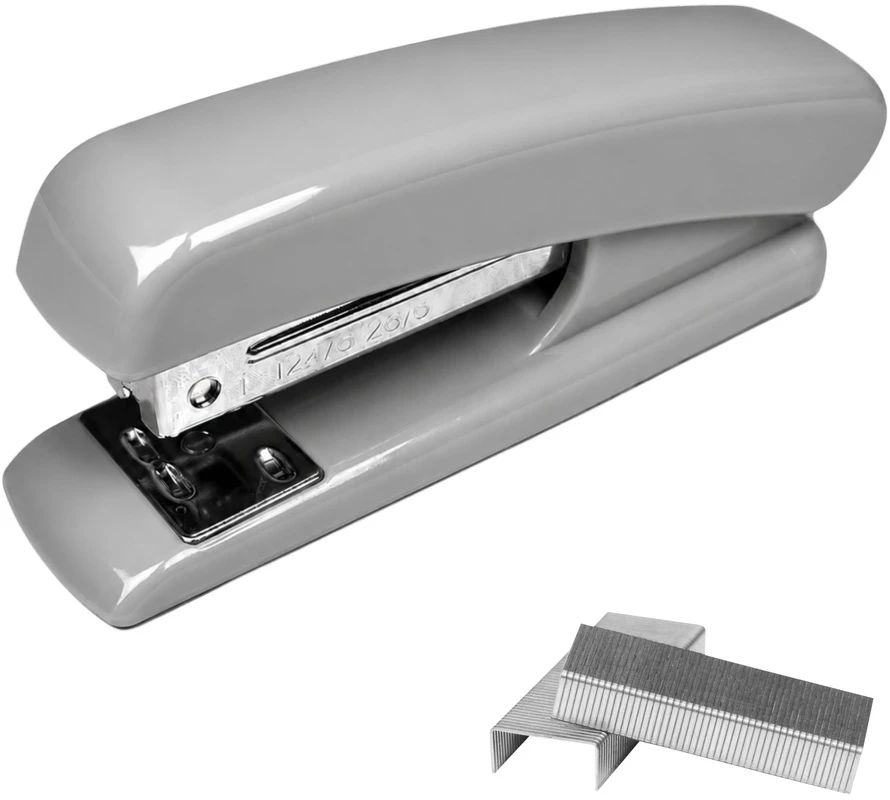 Lean Biuro segiklis 24/6 ir 26/6 sąsagėlėms, pilkas, 12 × 5 × 2,5 cm