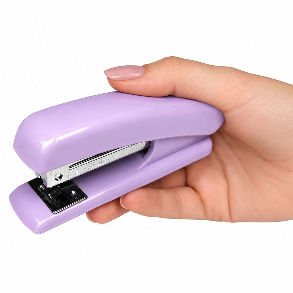 Lean Biuro segiklis 24/6 ir 26/6 sąsagėlėms, violetinis, 12 × 5 × 2,5 cm