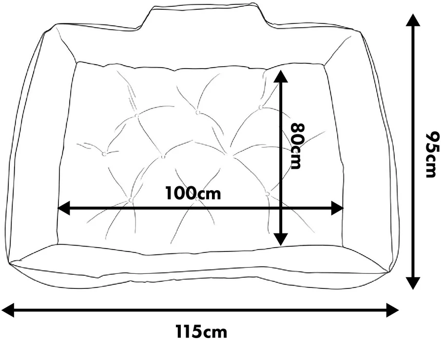 Legowisko „GreenBlue“ lova, juoda, stačiakampė, išoriniai matmenys 115x95cm, vidiniai matmenys 100x80cm GB240 BL