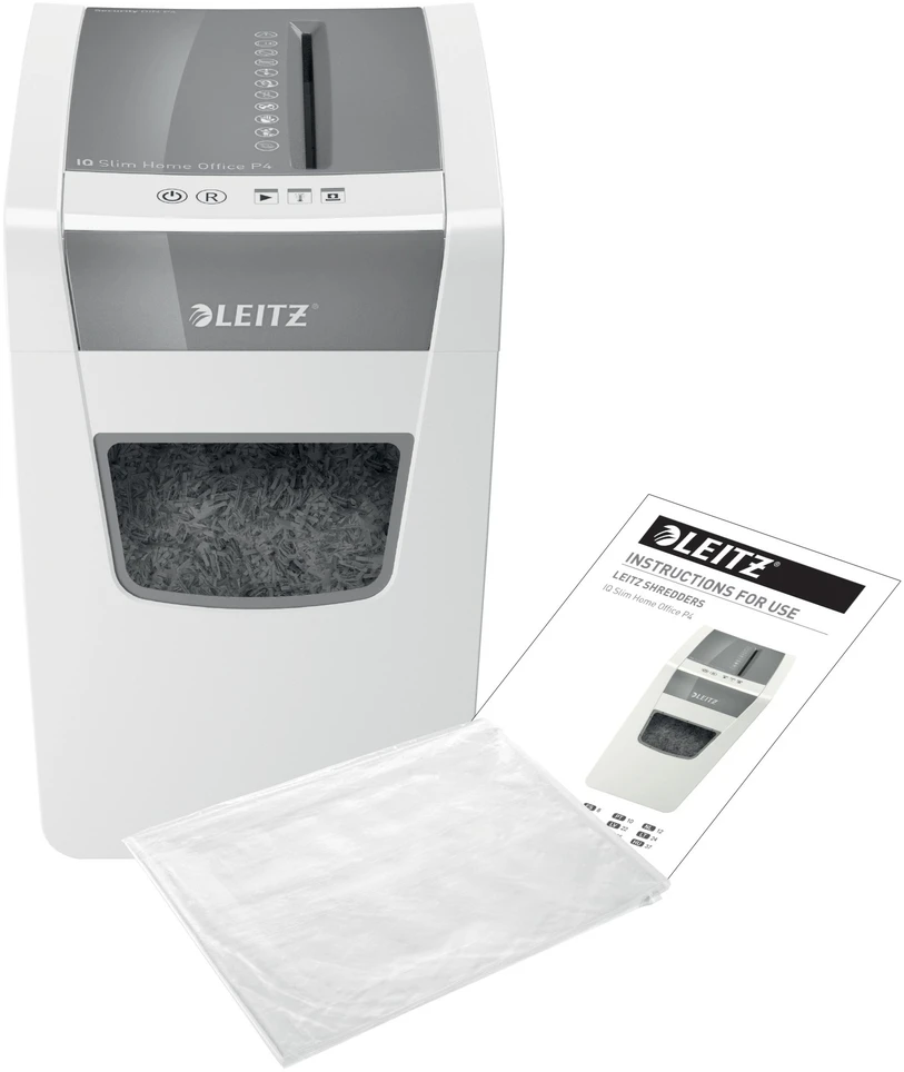 Dokumentų naikiklis LEITZ IQ Slim Home Office, P4, 23L, 4x28mm, 10 lapų