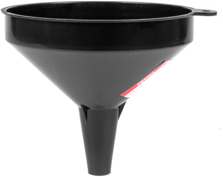 Juodas plastikinis universalus piltuvėlis kurui, skystam vandeniui, 10 cm amio-04044