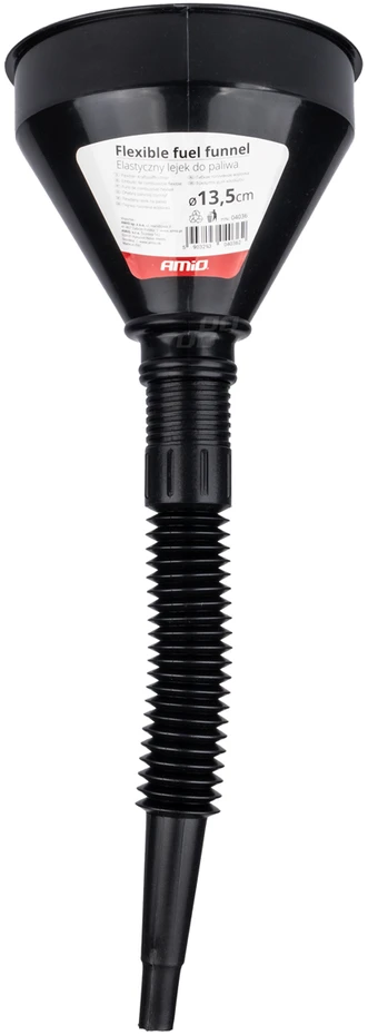 Lankstus juodas piltuvėlis su filtru kurui, skysčiui, vandeniui, 13,5 cm amio-04036
