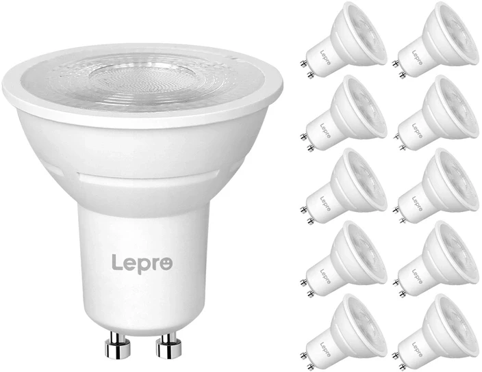 LEPRO 200084-WW-EU-10 GU10 Dimmable LED Bulb, 4.5W, 345 lm, 2700K, 38°, 10-pack